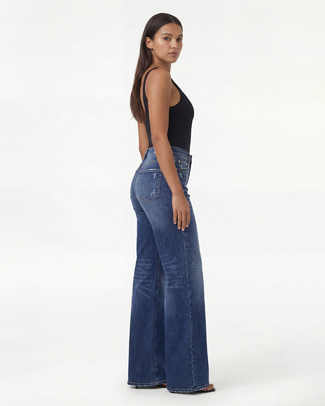 Snatchyfits™ BBL-jeans med vida ben och medelhög midja