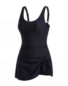 Sculpting Swim Dress — Black flatlay