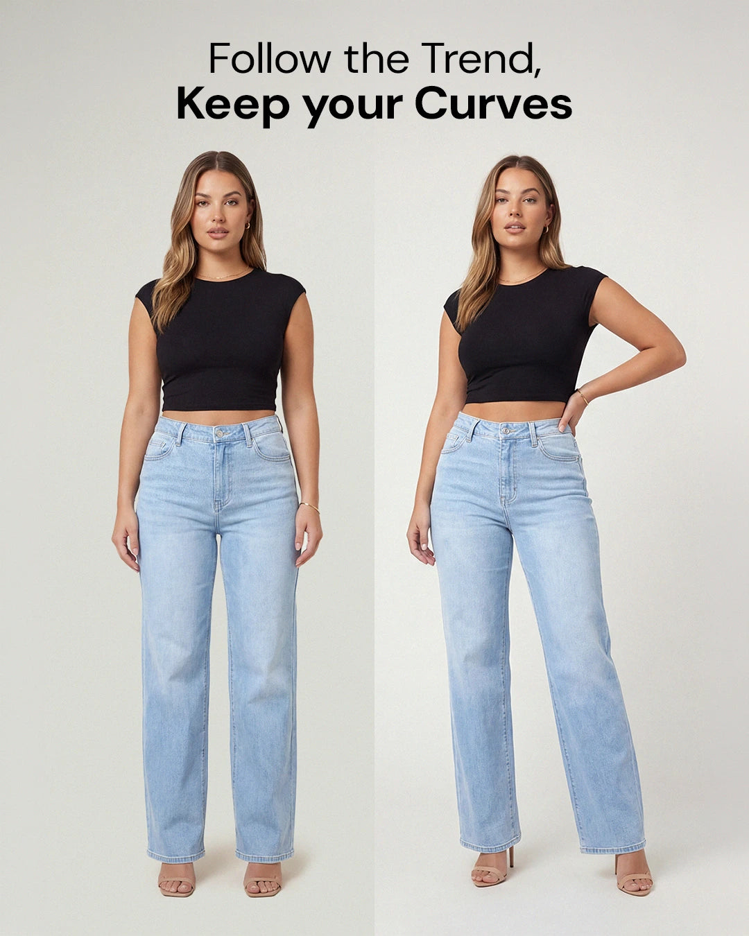 Snatchyfits™ BBL Wide Leg Jeans Mid Rise