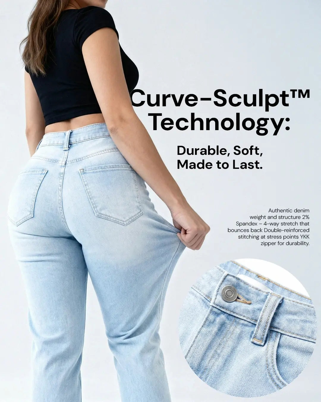 Snatchyfits™ BBL Wide Leg Jeans Mid Rise