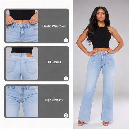 Snatchyfits™ BBL Wide Leg Jeans Mid Rise