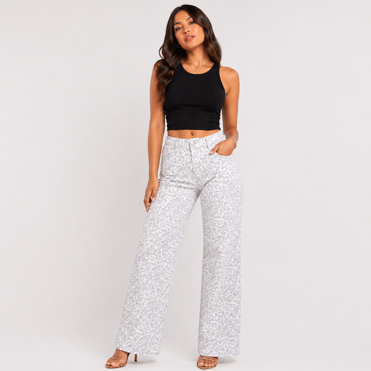 Snatchyfits™ BBL-jeans med vida ben och medelhög midja