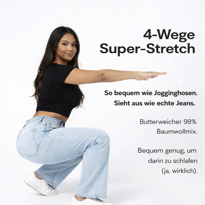 Snatchyfits™ BBL Wide Leg Jeans mit mittlerer Bundhöhe