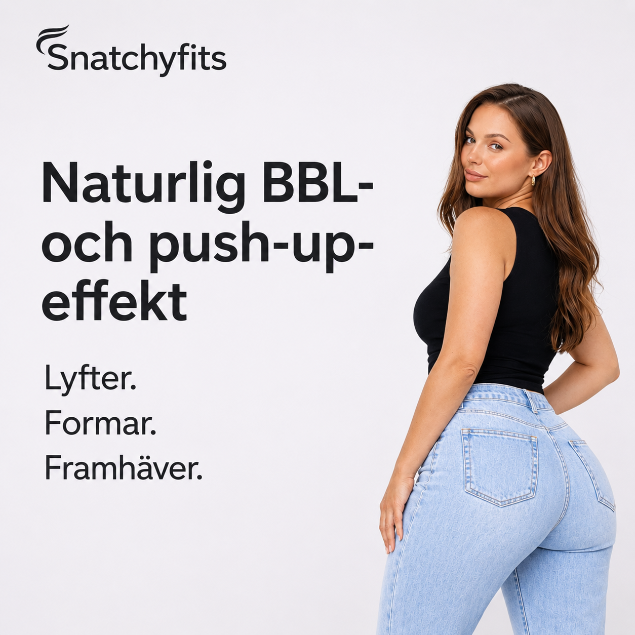 Snatchyfits™ BBL-jeans med vida ben och medelhög midja