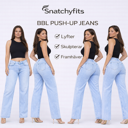 Snatchyfits™ BBL-jeans med vida ben och medelhög midja