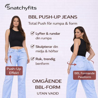 Snatchyfits™ BBL-jeans med vida ben och medelhög midja