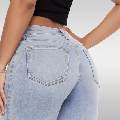 Snatchyfits™ BBL-jeans med vida ben och medelhög midja