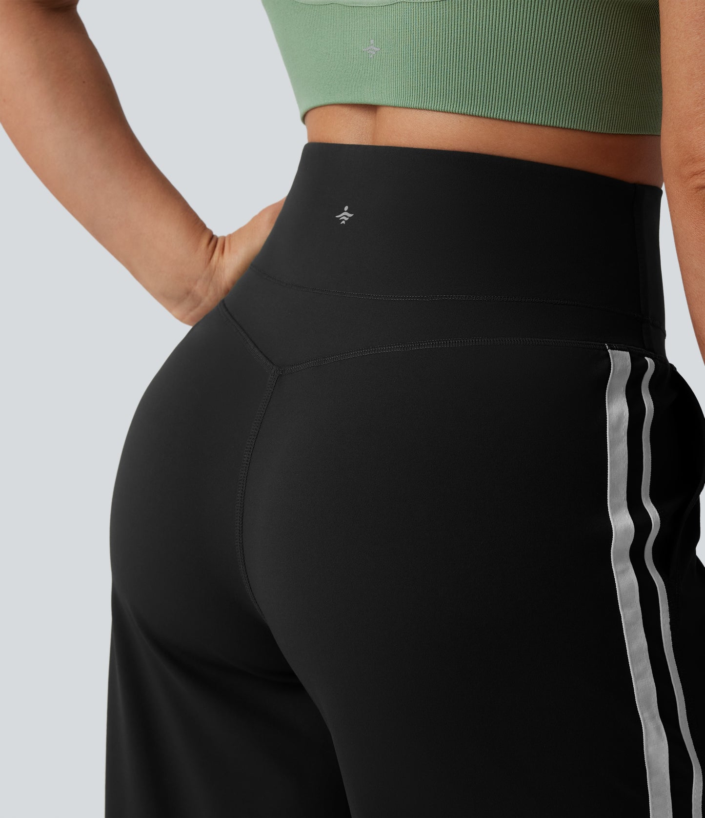 Snatchyfits™ UltraSculpt High Waisted Tummy Control Color Block Stripes Yoga Baggy Trousers with Pockets