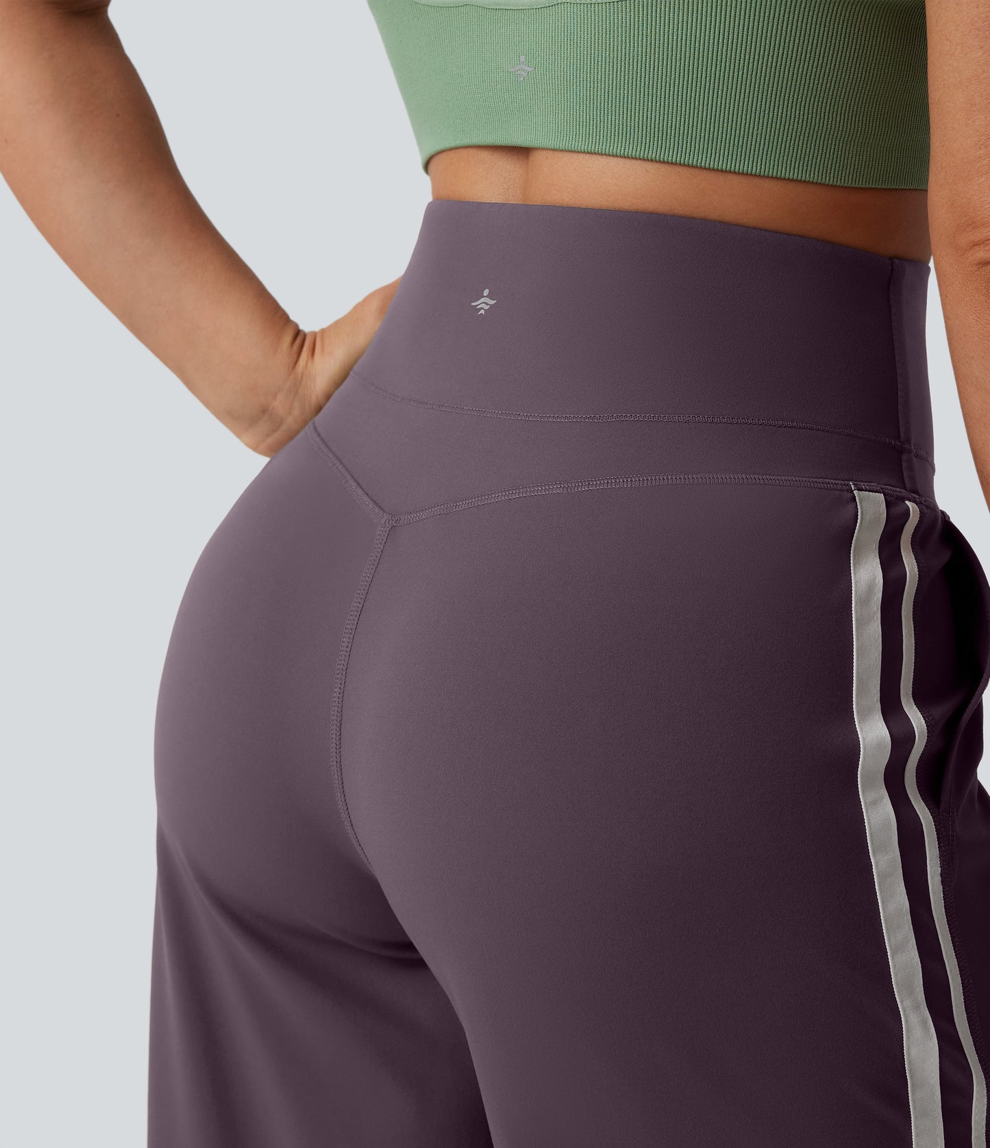 Snatchyfits™ UltraSculpt High Waisted Tummy Control Color Block Stripes Yoga Baggy Trousers with Pockets