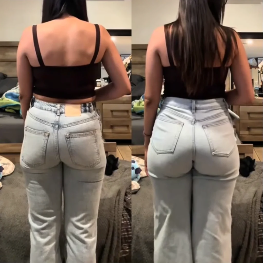 Snatchyfits™ BBL-jeans med vida ben och medelhög midja