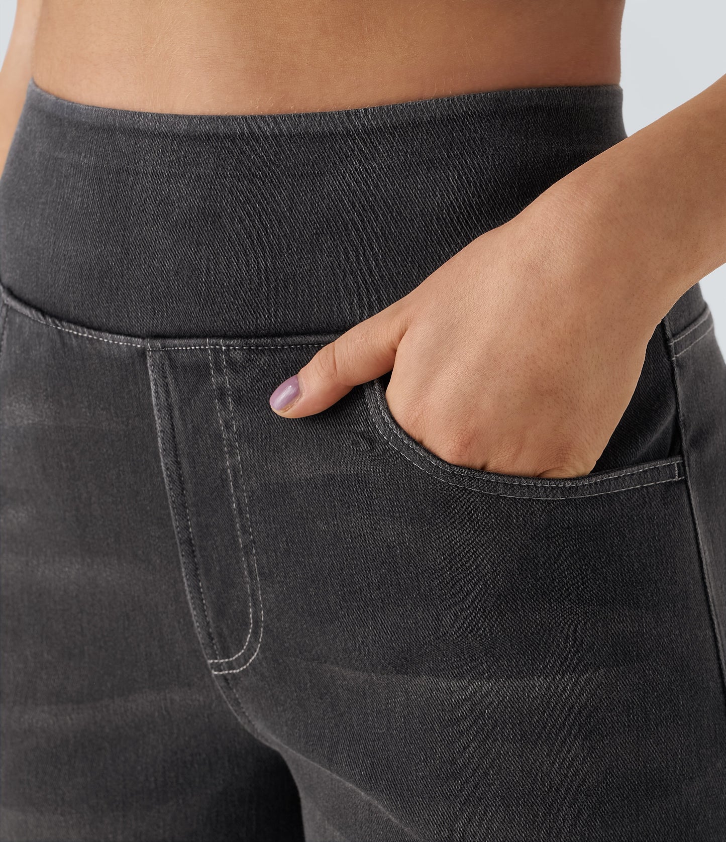 Snatchyfits™ High Waisted Pockets Baggy Wide Leg Washed Casual Jeans