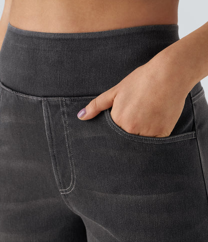 Snatchyfits™ High Waisted Pockets Baggy Wide Leg Washed Casual Jeans