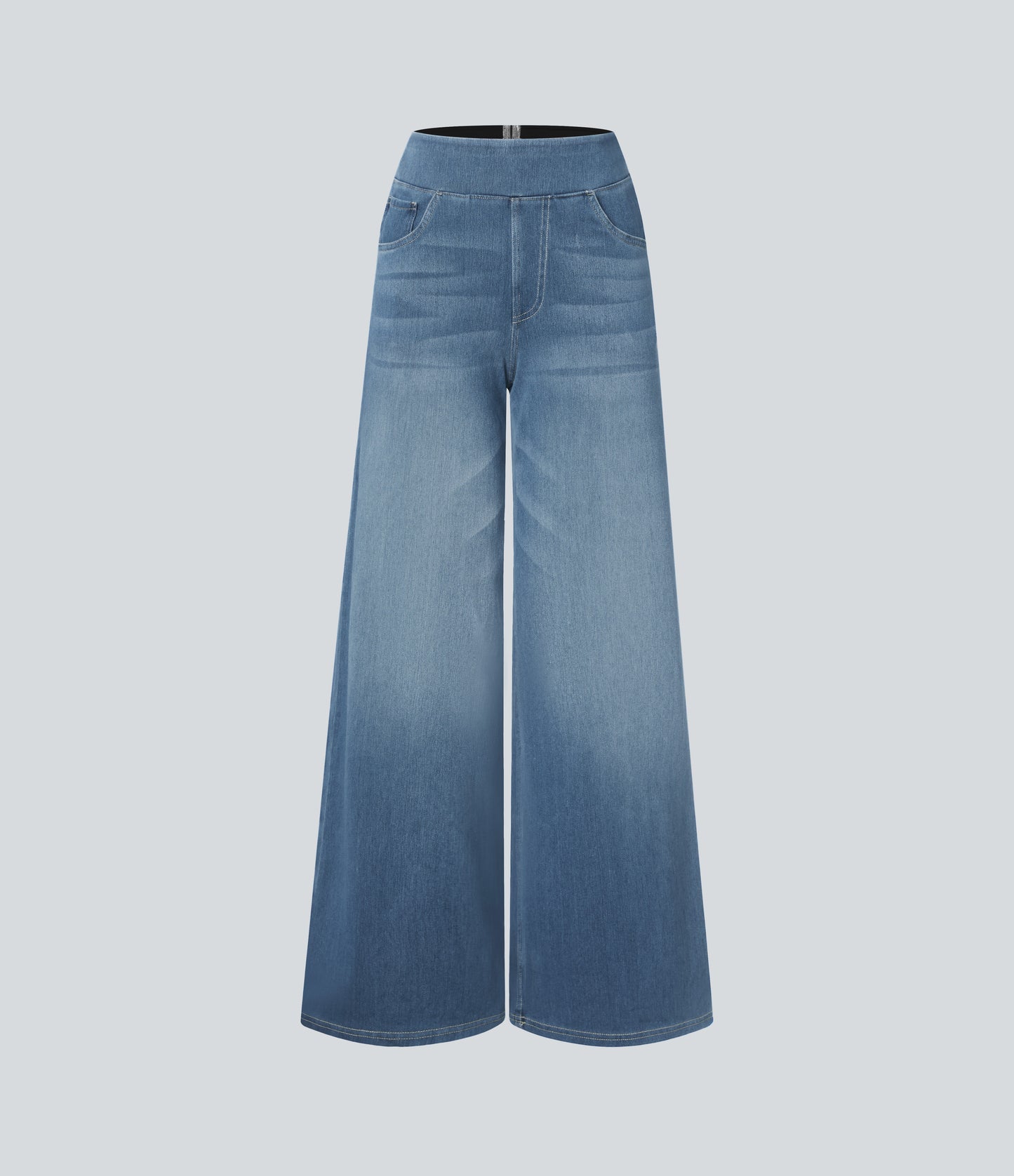 Snatchyfits™ High Waisted Pockets Baggy Wide Leg Washed Casual Jeans