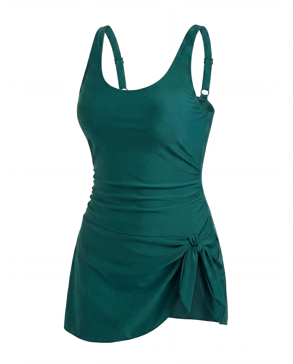 Sculpting Swim Dress — Emerald Green floral